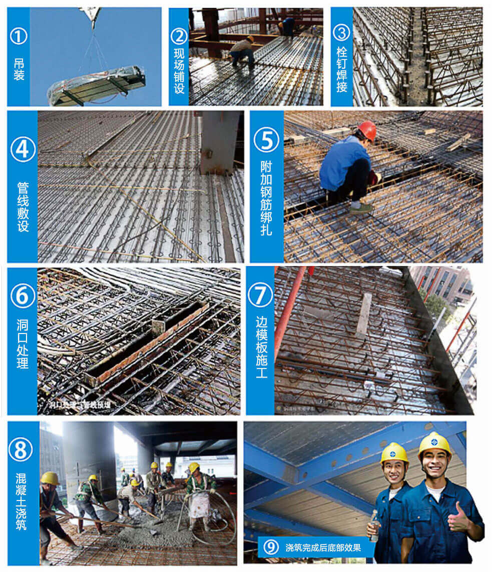 宝润达钢筋桁架楼承板-施工流程